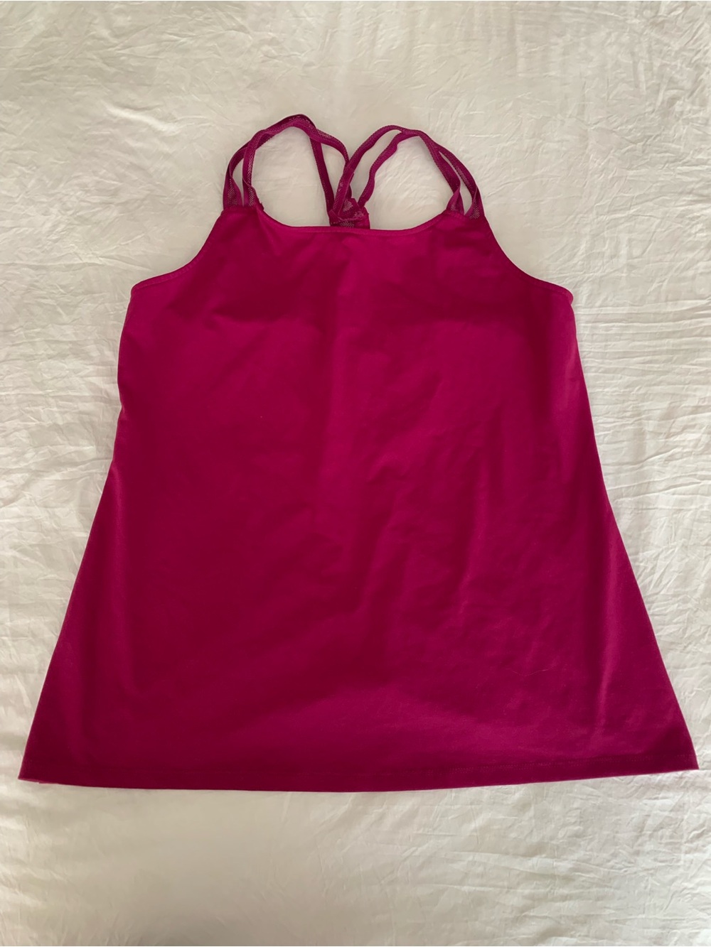 Fabletics Magenta Pink Strappy Mesh Racerback Activewear Tank Top Women Small